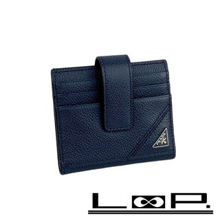 プラダ(PRADA)の■新同■　プラダ カード ケース コンパクト 財布 レザー ネイビー 2MC223 【104497】(その他)