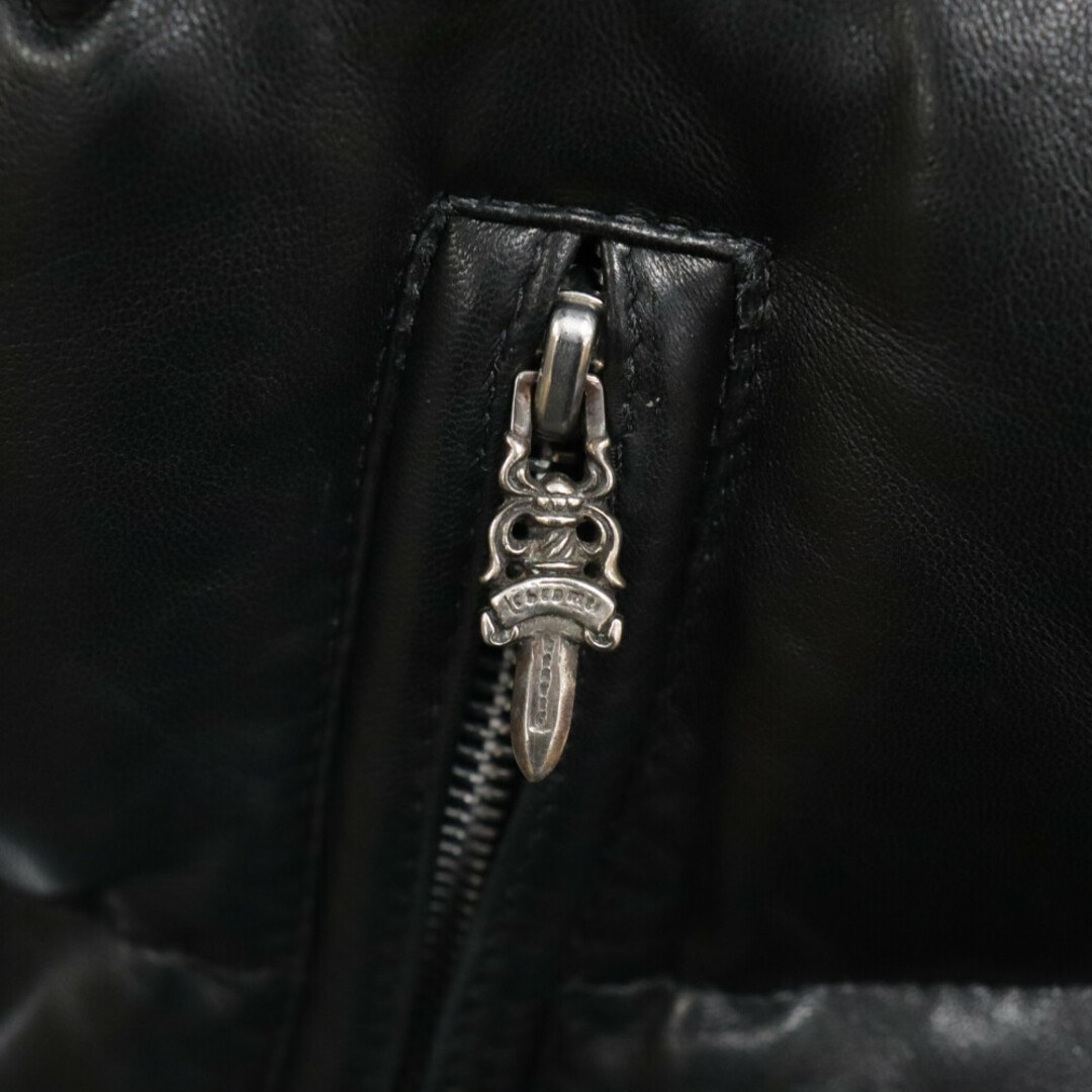 Chrome Hearts(クロムハーツ)のCHROME HEARTS クロムハーツ STIFF VEST スティッフ クロスボールボタンレザーダウンベスト ブラック XS メンズのトップス(ベスト)の商品写真