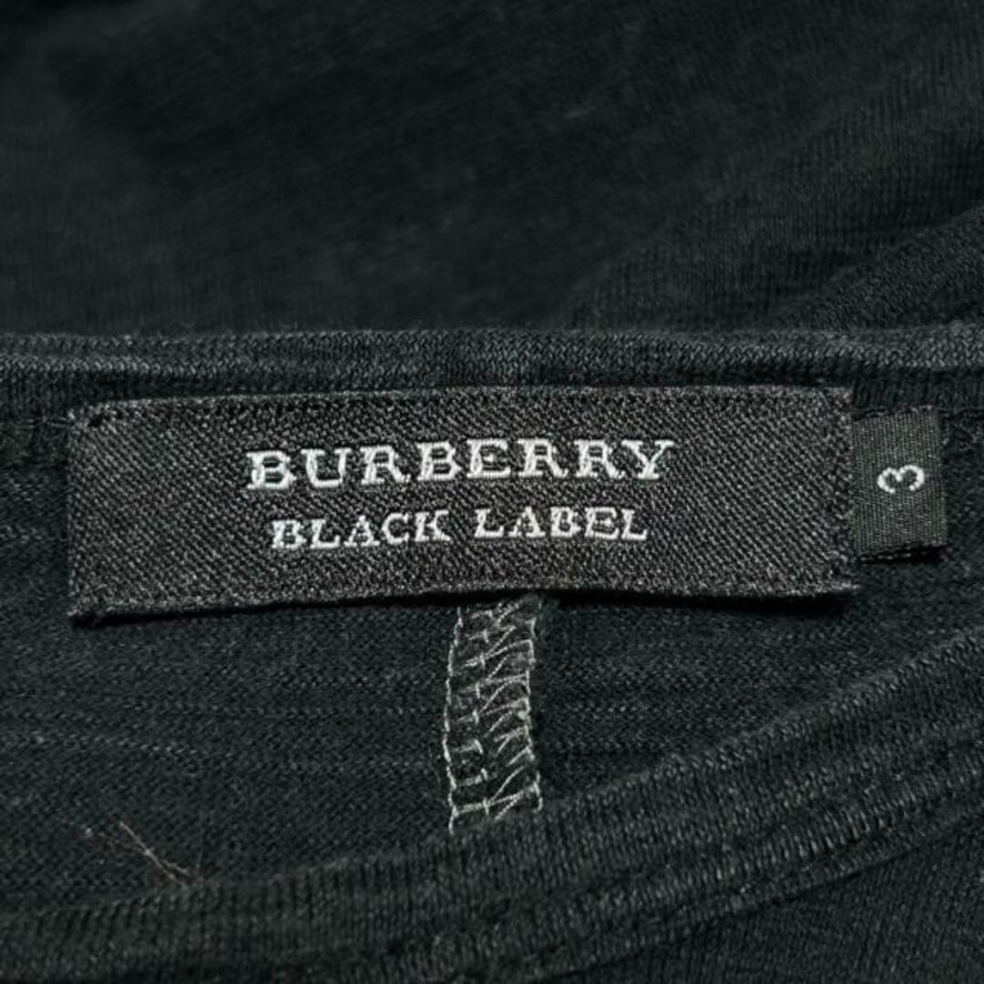 BURBERRY BLACK LABEL(バーバリーブラックレーベル)のBurberry Black Label(バーバリーブラックレーベル) 長袖Tシャツ サイズ3 L メンズ - 黒 クルーネック メンズのトップス(Tシャツ/カットソー(七分/長袖))の商品写真