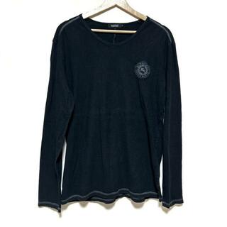 バーバリーブラックレーベル(BURBERRY BLACK LABEL)のBurberry Black Label(バーバリーブラックレーベル) 長袖Tシャツ サイズ3 L メンズ - 黒 クルーネック(Tシャツ/カットソー(七分/長袖))