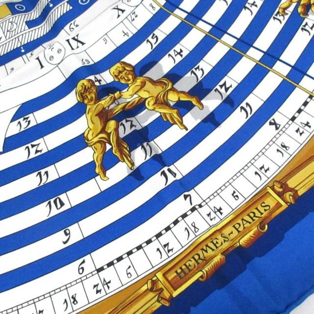 Hermes - HERMES(エルメス) スカーフ美品 カレ90 ブルー×白×マルチ 