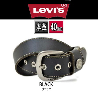 リーバイス(Levi's)の6091 リーバイス 牛革 ベルト 40mm 黒 新品  ゴルフ カジュアル(ベルト)