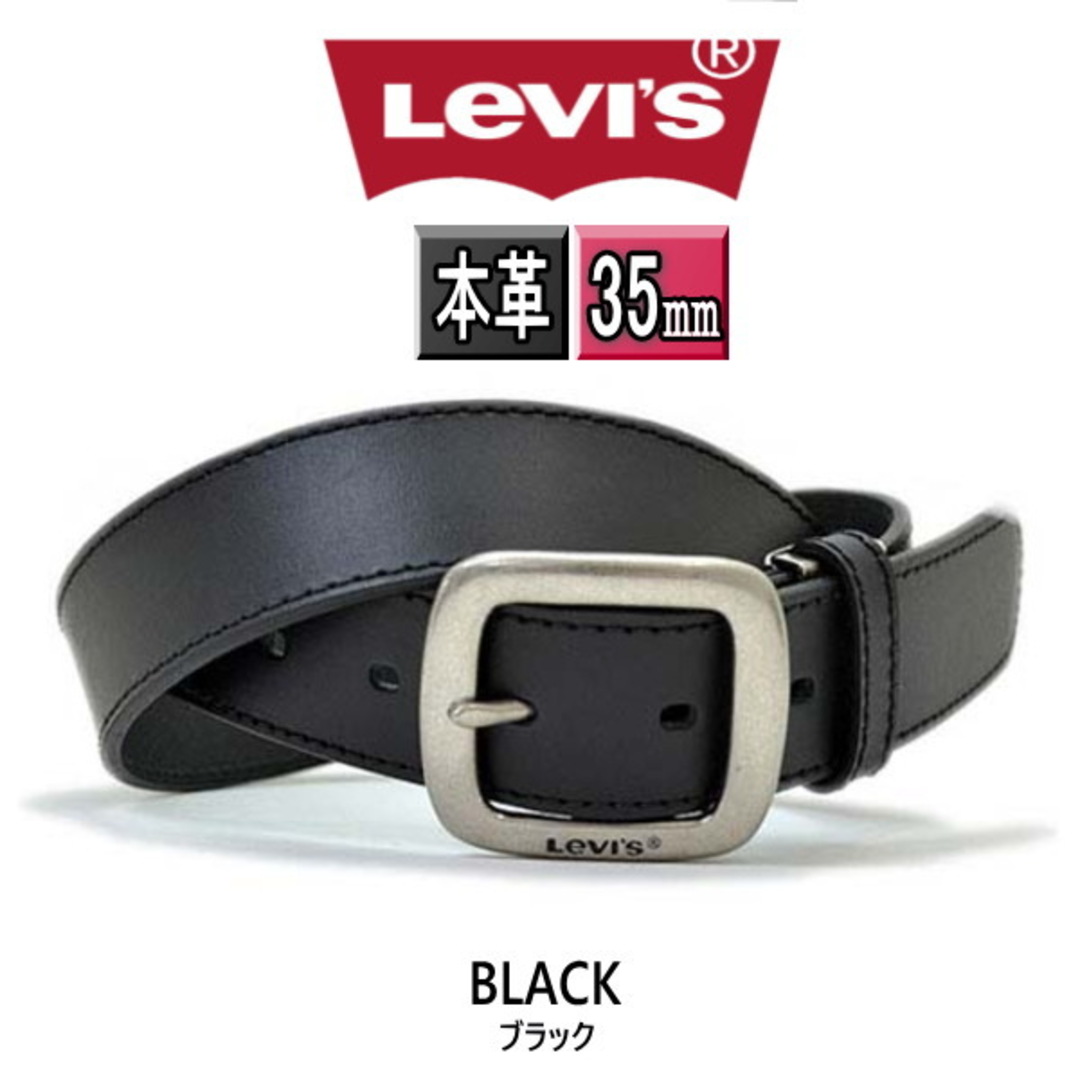 Levi's(リーバイス)の6021 黒 本革ベルト リーバイス  35mm 新品 ブラック ゴルフ メンズのファッション小物(ベルト)の商品写真