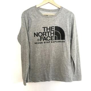 ザノースフェイス(THE NORTH FACE)のTHE NORTH FACE(ノースフェイス) 長袖Tシャツ サイズL メンズ - NT81740 ライトグレー×黒(Tシャツ/カットソー(七分/長袖))