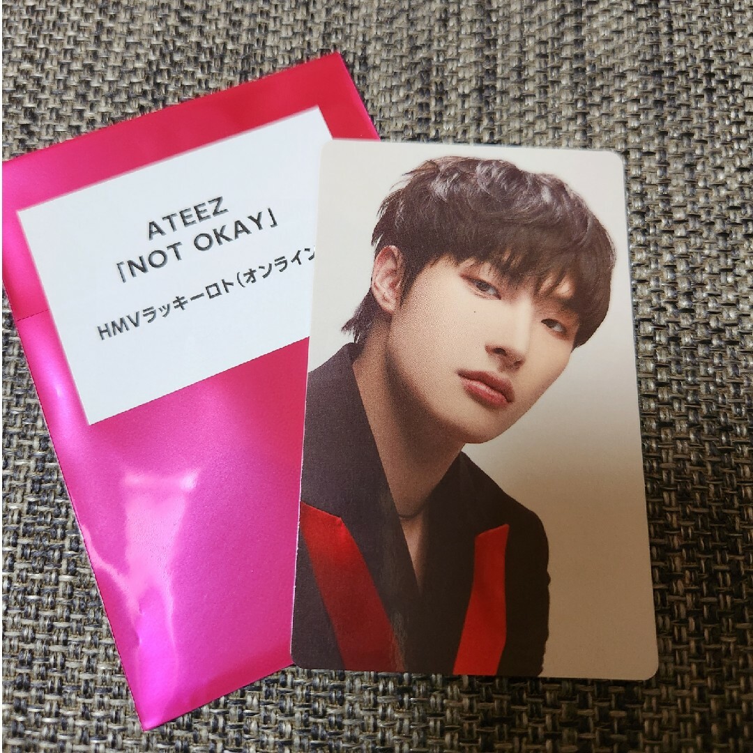 ATEEZ(エイティーズ)のATEEZ ミンギ トレカ NOT OKAY HMV ラキドロ 当選品 エンタメ/ホビーのタレントグッズ(アイドルグッズ)の商品写真