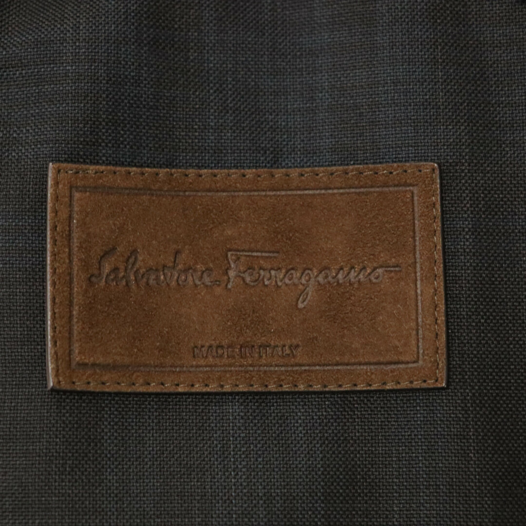 Salvatore Ferragamo(サルヴァトーレフェラガモ)のSalvatore Ferragamo サルヴァトーレ フェラガモ チェック柄 ブルゾン ジャケット ブラック メンズのジャケット/アウター(フライトジャケット)の商品写真