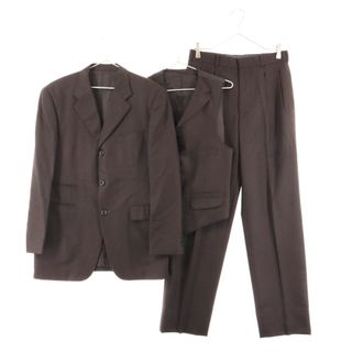 メンズビギ(MEN'S BIGI)のMEN'S BIGI メンズビギ 90～00S ノッチドラペル 3B ストライプテーラードジャケット ベスト 2タック テーパード スラックスパンツ 3ピースセットアップ ブラウン(セットアップ)