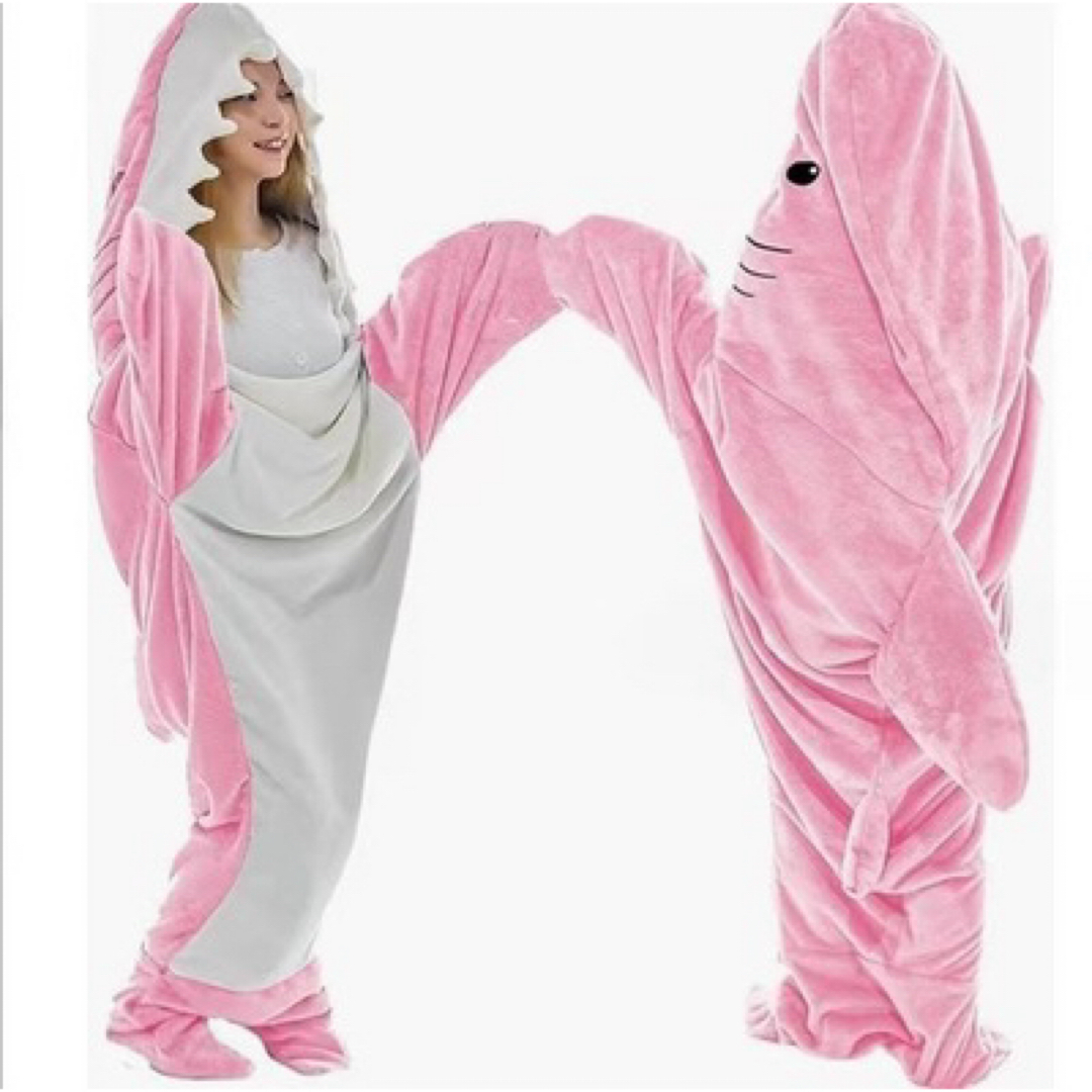 691サメ 着ぐるみ コスプレ ピンク 人気 着る毛布 インテリア/住まい/日用品の寝具(毛布)の商品写真