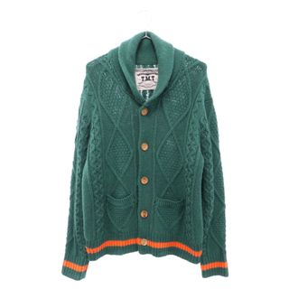 ティーエムティー(TMT)のT.M.T ティーエムティー HANDMADE SHAWL COLLAR CARDIGAN ハンドメイド ショールカラー ケーブルニットカーディガン グリーン TKN-F13-02(カーディガン)