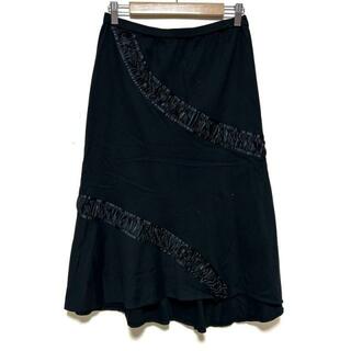 イッセイミヤケ(ISSEY MIYAKE)のISSEYMIYAKE(イッセイミヤケ) ロングスカート サイズ3 L レディース - 黒 ウエストゴム/ギャザー(ロングスカート)