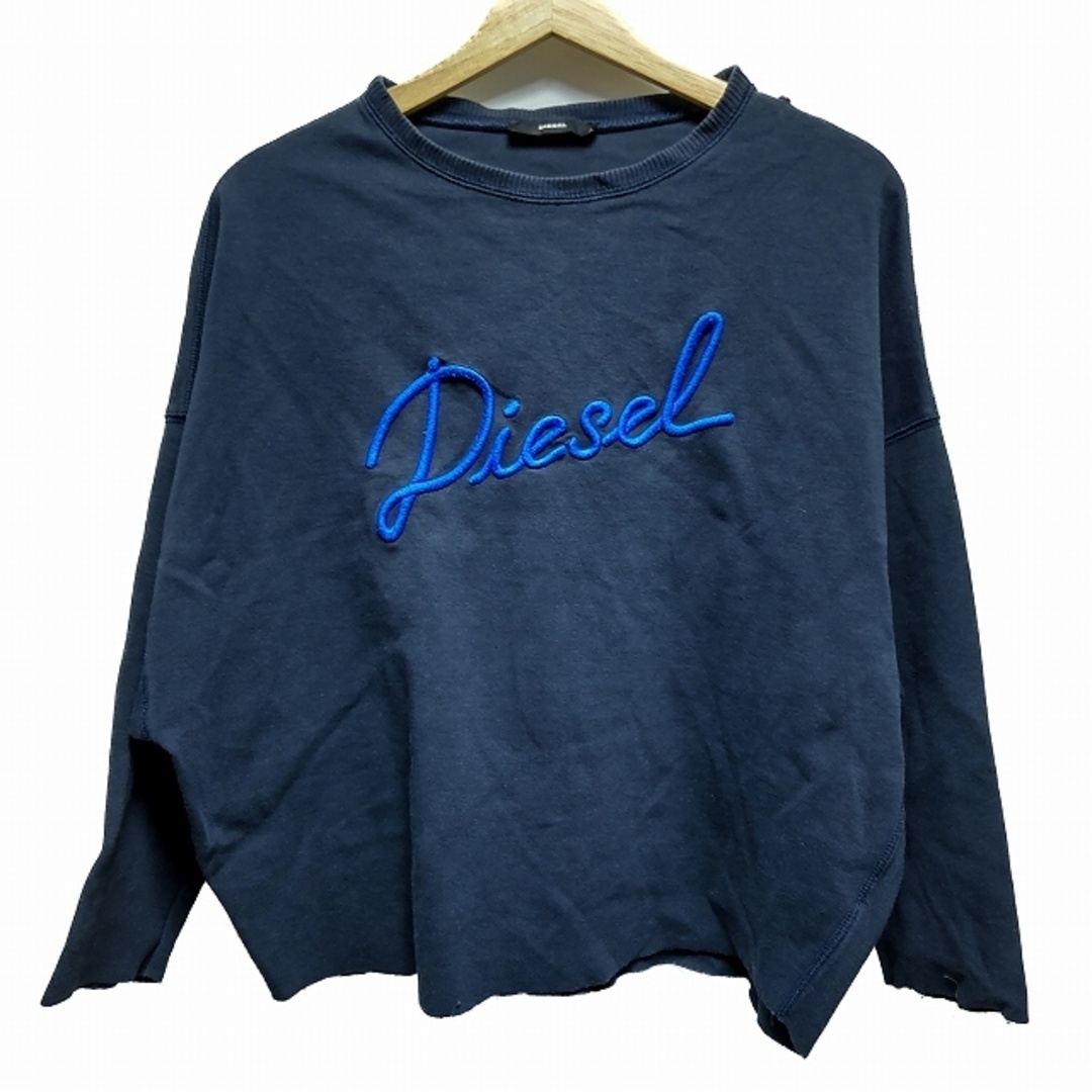 DIESEL(ディーゼル)のDIESEL(ディーゼル) トレーナー レディース - ダークネイビー×ブルー 長袖/刺繍 レディースのトップス(トレーナー/スウェット)の商品写真