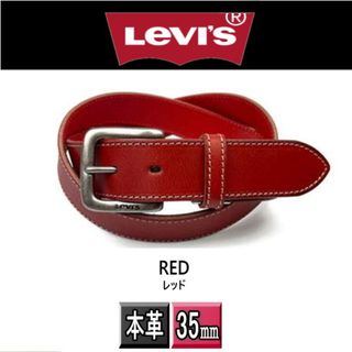 リーバイス(Levi's)のLivi's リーバイス 本革 35ミリ ステッチデザイン 6604 レッド 赤(ベルト)