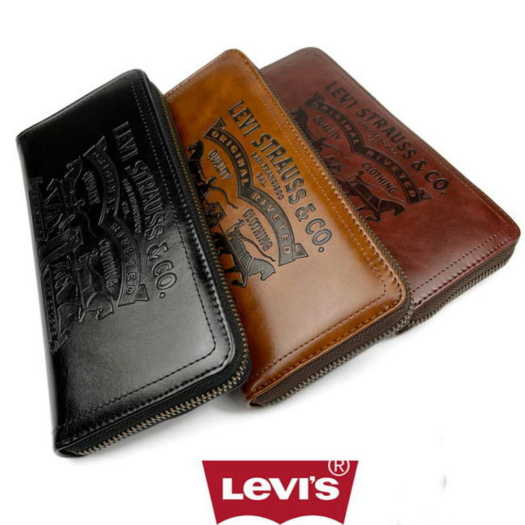 Levi's(リーバイス)の茶 リーバイス 8305  長財布 ラベルパッチ エコレザー ブラウン メンズのファッション小物(長財布)の商品写真