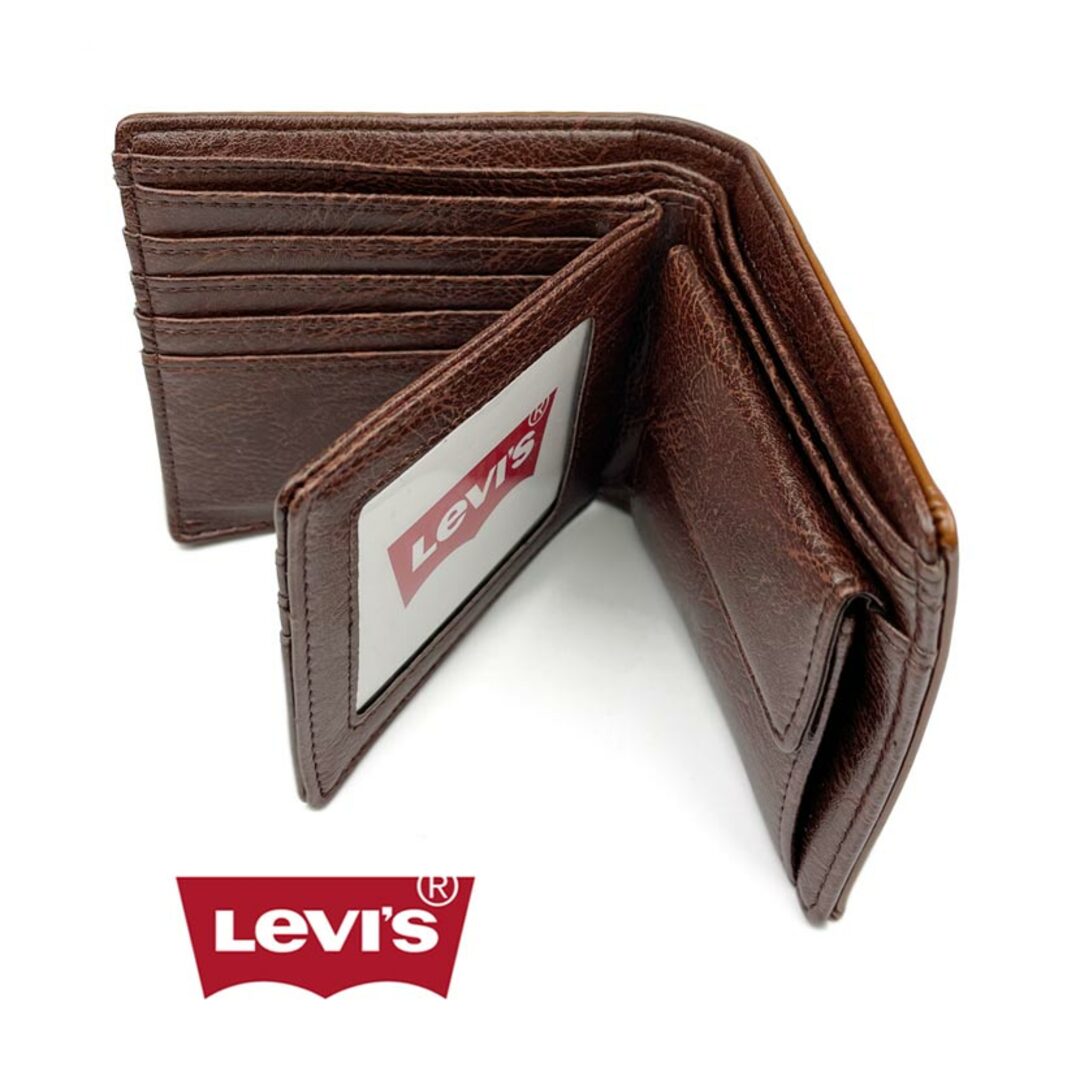 Levi's(リーバイス)の茶 8306リーバイス ラベルパッチ エコレザー 折財布   メンズのファッション小物(折り財布)の商品写真