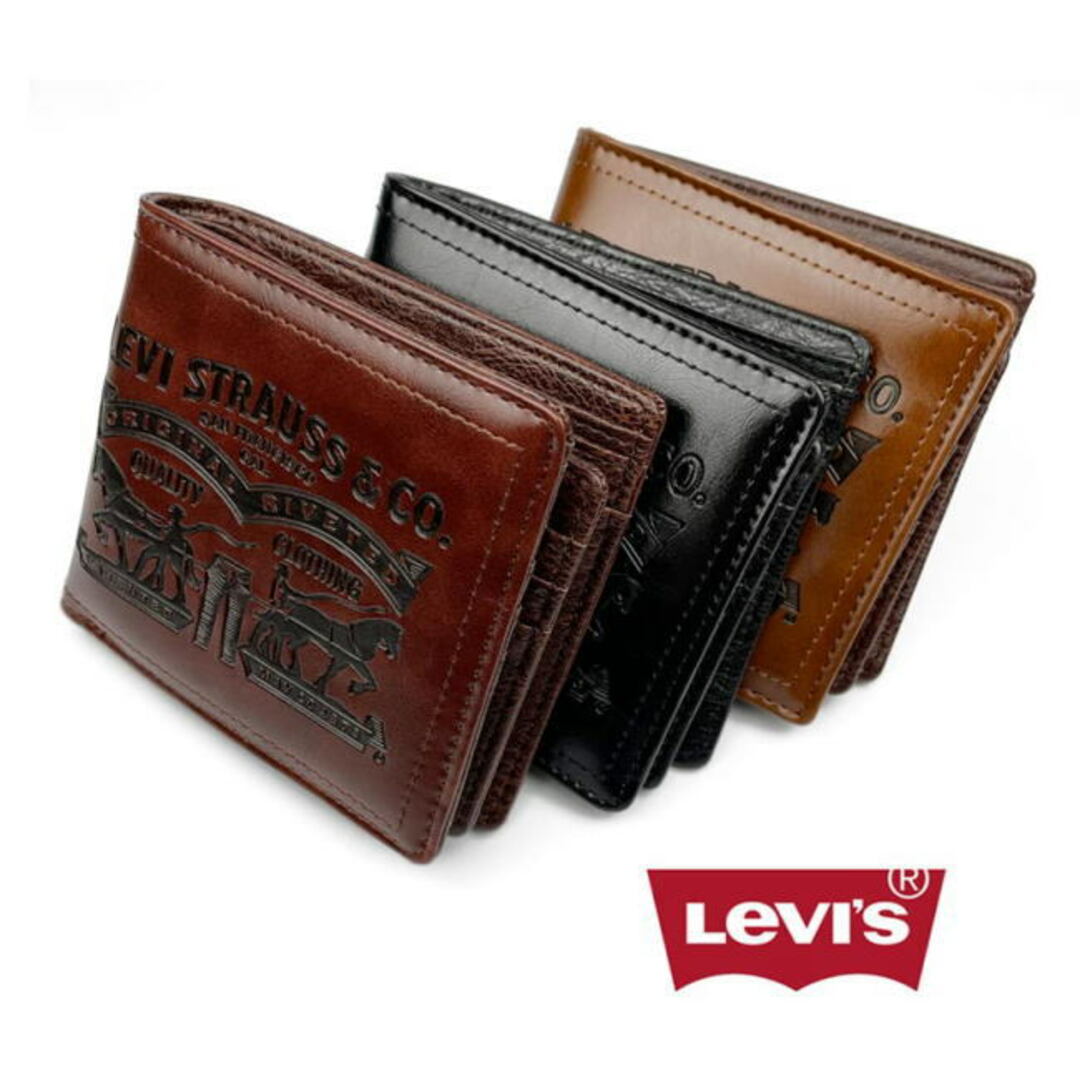 Levi's(リーバイス)の黒 8306リーバイス ラベルパッチ エコレザー 折財布 メンズのファッション小物(折り財布)の商品写真