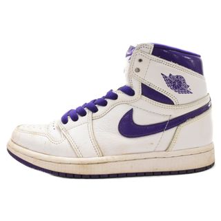 ナイキ(NIKE)のNIKE ナイキ WMNS AIR JORDAN 1 HIGH OG Court Purple ウィメンズ エアジョーダン コートパープル ハイカットスニーカー レディース US6/23cm CD0461-151(スニーカー)