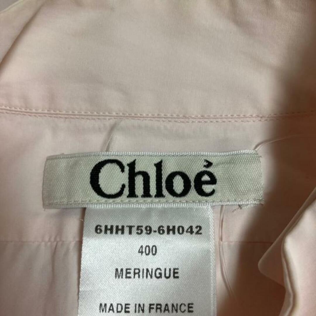 Chloe(クロエ)のChloe(クロエ) ノースリーブシャツブラウス サイズ34 S レディース - ライトピンク レディースのトップス(シャツ/ブラウス(半袖/袖なし))の商品写真