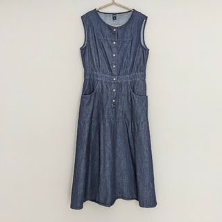 シーイン(SHEIN)のデニム風ワンピース　ノースリーブ(ロングワンピース/マキシワンピース)