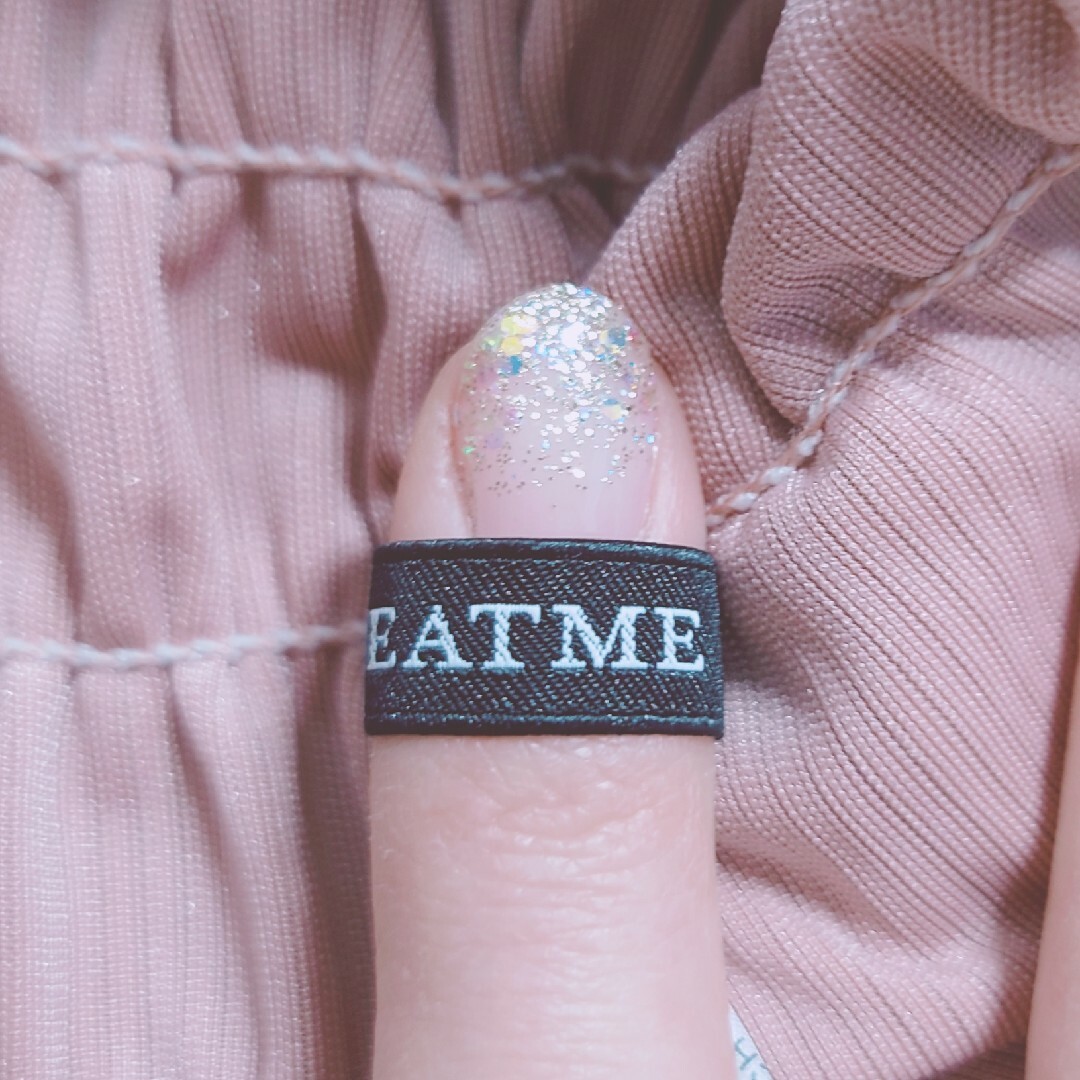 EATME(イートミー)の【美品】EATME  ベロア シャーリング トップス ピンク レディースのトップス(カットソー(長袖/七分))の商品写真