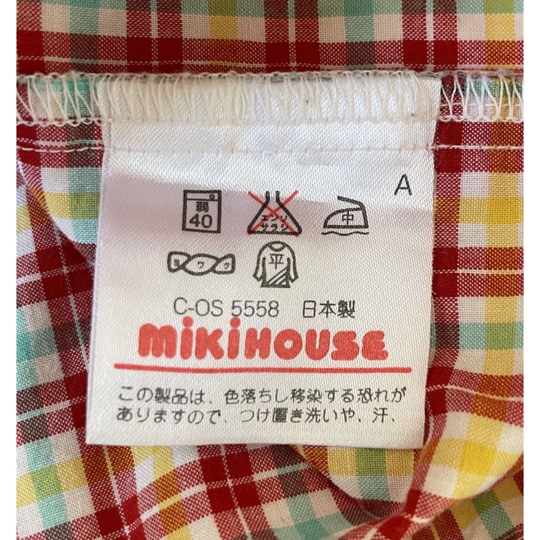 mikihouse(ミキハウス)のミキハウス　半袖シャツ　チェック　靴下　80  90 キッズ/ベビー/マタニティのベビー服(~85cm)(シャツ/カットソー)の商品写真