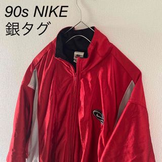 ナイキ(NIKE)の【レア】90sNIKEナイキナイロンジャケットMメンズ半袖レッド赤ジャンパー(ナイロンジャケット)