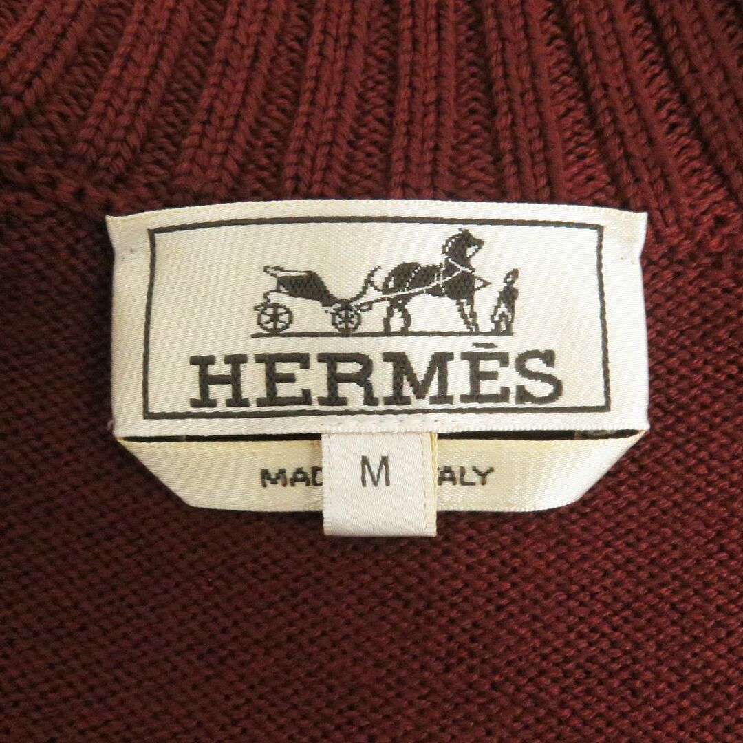 Hermes(エルメス)の極美品□21AW HERMES/エルメス Hロゴ 総柄 ニット切替 WZIP 2WAY 中綿入り ブルゾンジャケット ボルドー系 M イタリア製 正規品 メンズ メンズのジャケット/アウター(ブルゾン)の商品写真