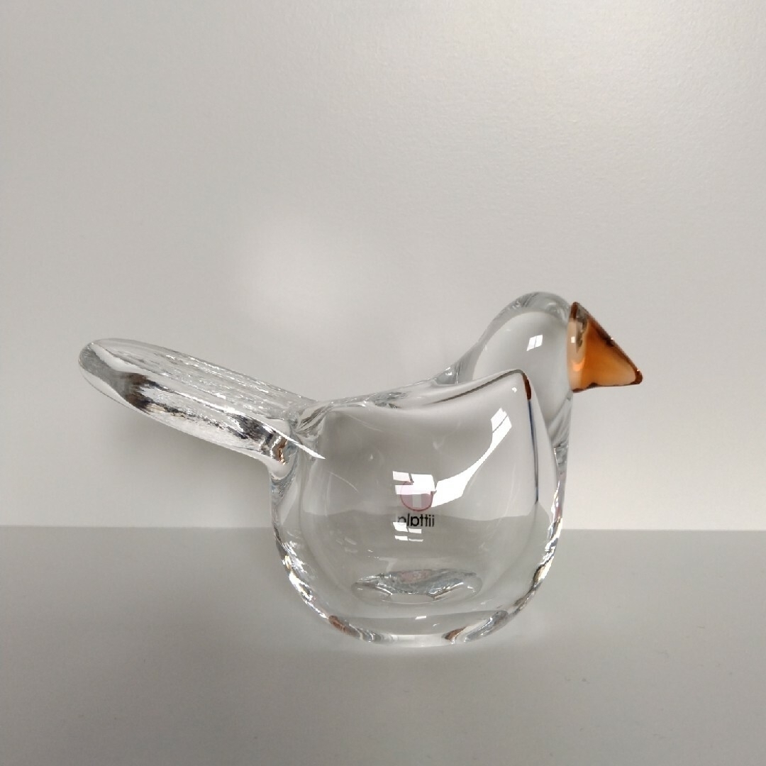 iittala(イッタラ)のイッタラ シエッポ　クリア×オレンジ　レアカラー　scope エンタメ/ホビーの美術品/アンティーク(ガラス)の商品写真