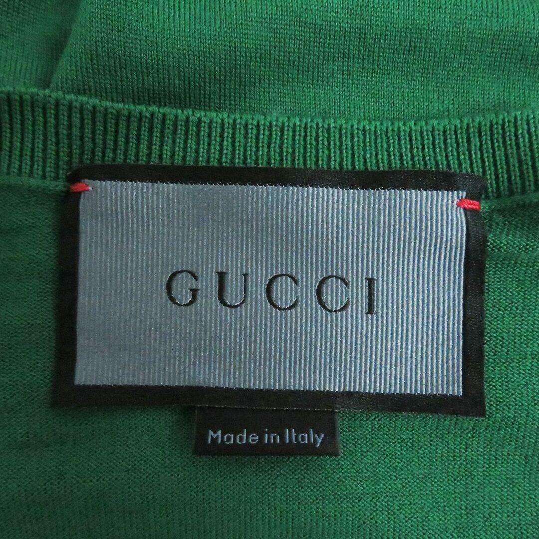 Gucci(グッチ)の極美品□GUCCI/グッチ DIY 509980 虫 エンブロイダリー ウール100％ 薄手 ロングスリーブ 長袖ニット/セーター グリーン L 伊製 正規品 メンズのトップス(ニット/セーター)の商品写真