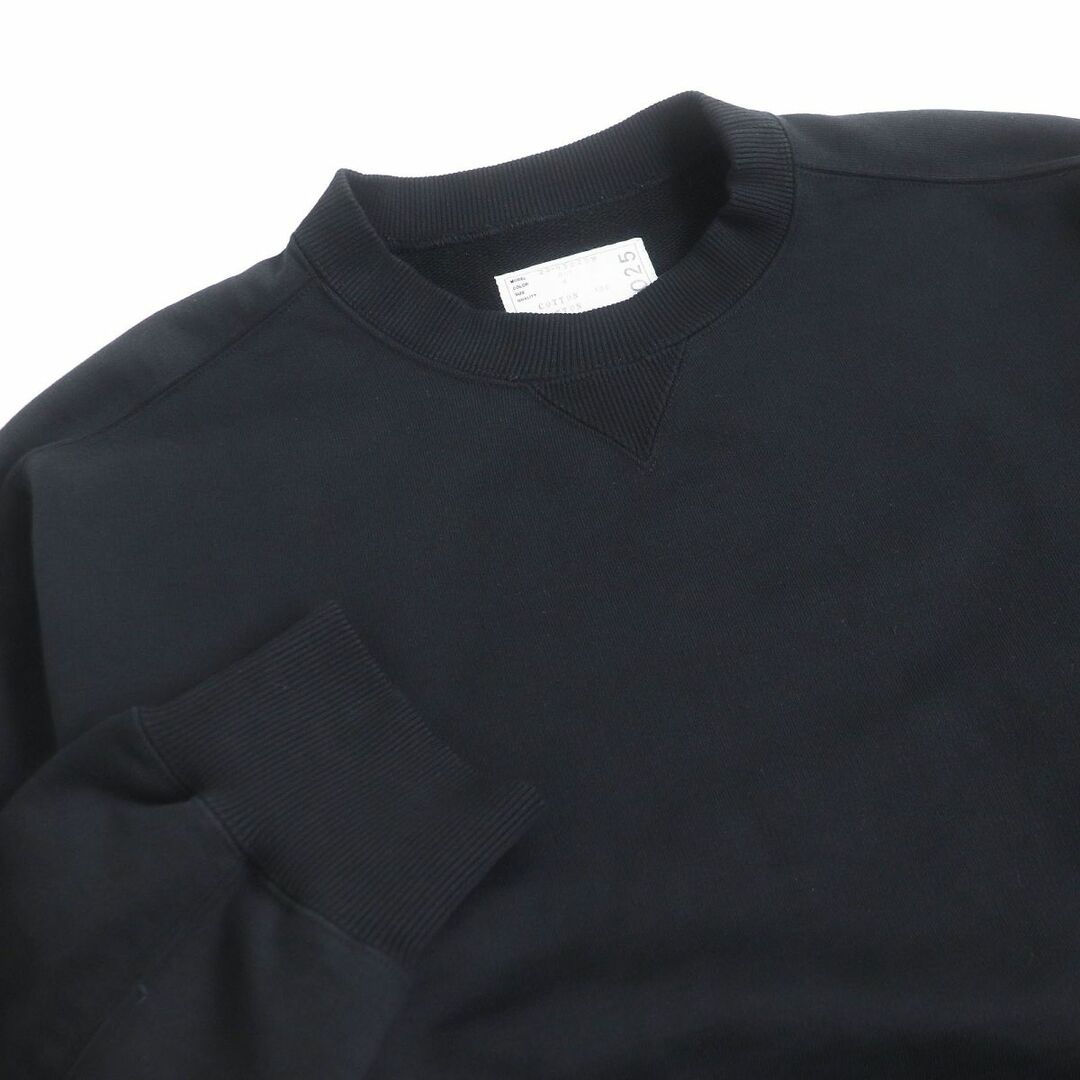 sacai(サカイ)の美品□23SS sacai/サカイ 23-03025M 無地 Sweat Jersey Pullover コットン100％ 長袖 スウェットシャツ/トレーナー 黒 4 日本製 正規品 メンズのトップス(スウェット)の商品写真