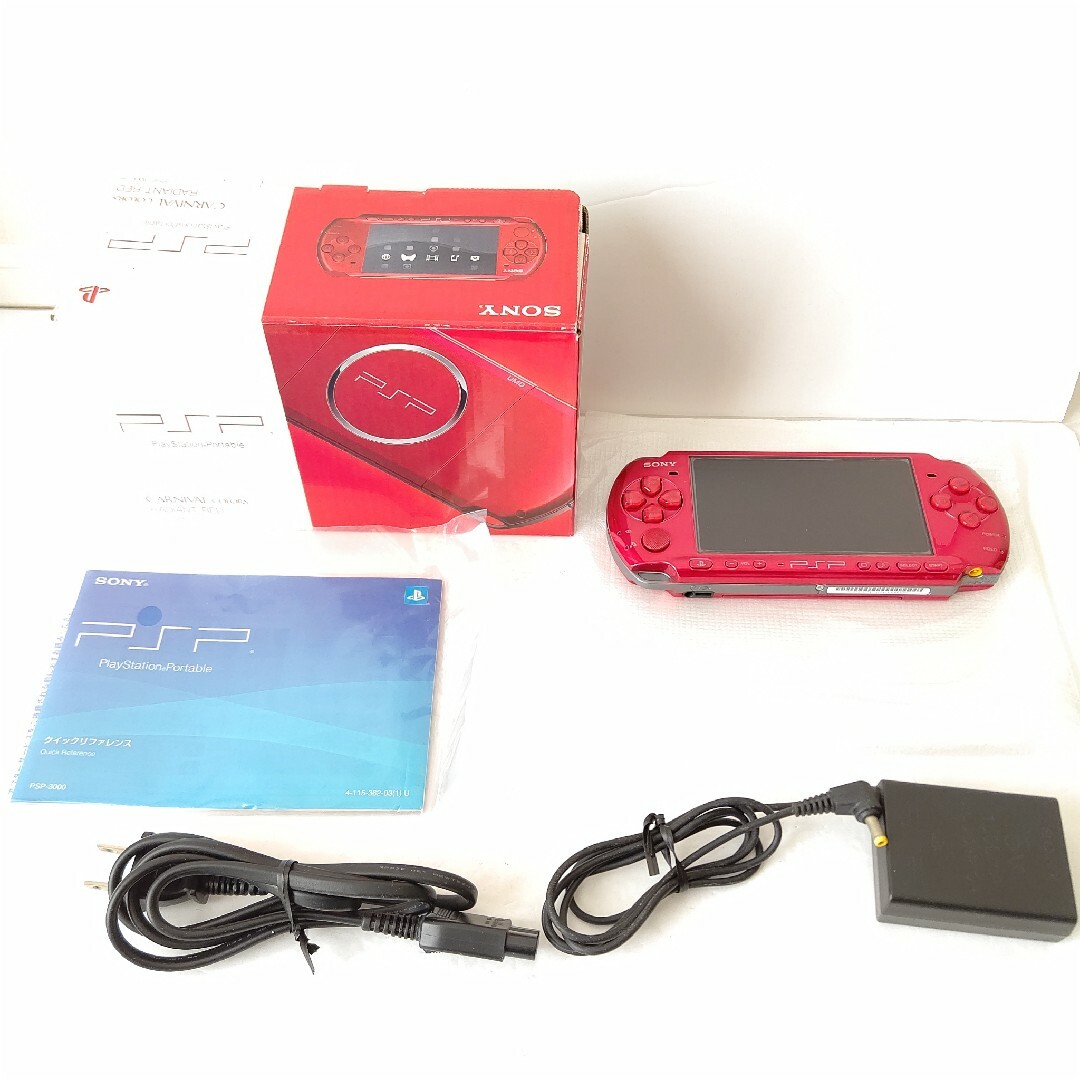 PlayStation Portable(プレイステーションポータブル)のソニー　PSP3000 ラディアントレッド　極美品　プレイステーションポータブル エンタメ/ホビーのゲームソフト/ゲーム機本体(携帯用ゲーム機本体)の商品写真