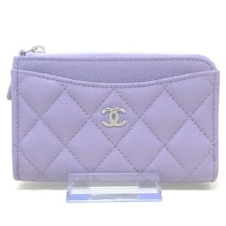 シャネル(CHANEL)のCHANEL(シャネル) カードケース美品  クラシック カードケース AP3179 ライトパープル L字ファスナー/シルバー金具/ココマーク キャビアスキン(名刺入れ/定期入れ)