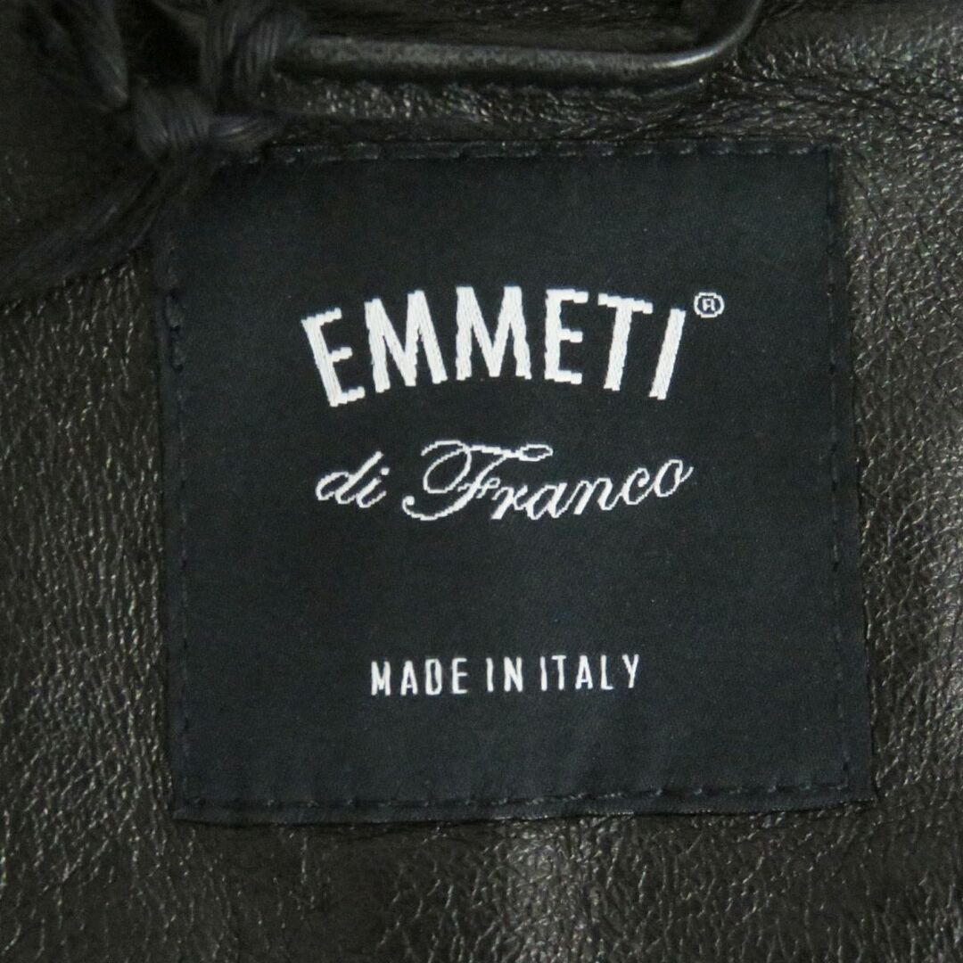 EMMETI(エンメティ)の極美品□EMMETI/エンメティ FAY スタンドカラー WZIP ラムスキン シングルライダース/レザージャケット ブラック 42 イタリア製 正規品 メンズのジャケット/アウター(ライダースジャケット)の商品写真