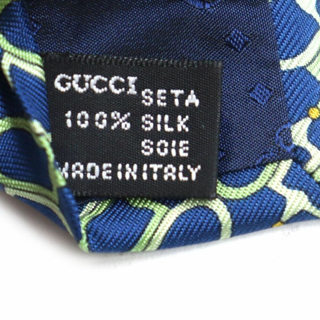 Gucci(グッチ)の未使用品◆GUCCI グッチ ホースビットデザイン シルク100％ ネクタイ/レギュラータイ ミディアムブルー イタリア製 メンズ メンズのファッション小物(ネクタイ)の商品写真