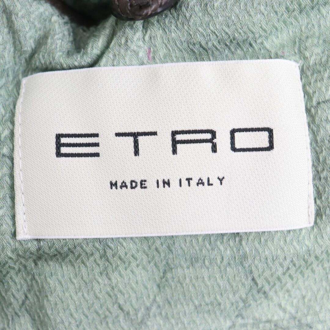 ETRO(エトロ)の極美品◆2019AW ETRO/エトロ 裏地総柄 ラムレザー ベルト付き WZIP ダブルライダース/レザージャケット ブラウン S イタリア製 正規品 メンズのジャケット/アウター(ライダースジャケット)の商品写真