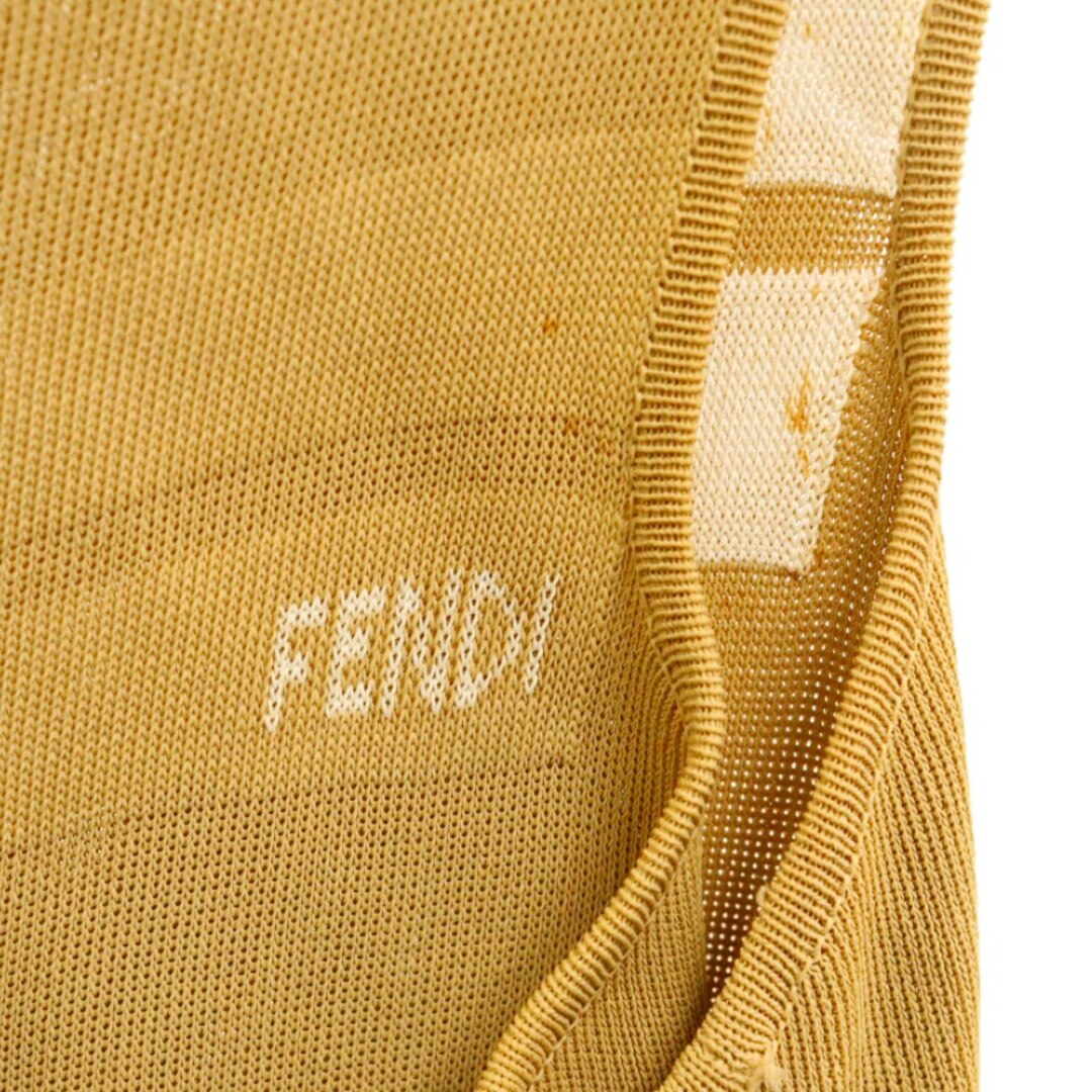 FENDI(フェンディ)のFENDI フェンディ ロゴ ジャガード ノースリーブ レーヨン ニット ワンピース レディース ベージュ メンズのトップス(Tシャツ/カットソー(半袖/袖なし))の商品写真