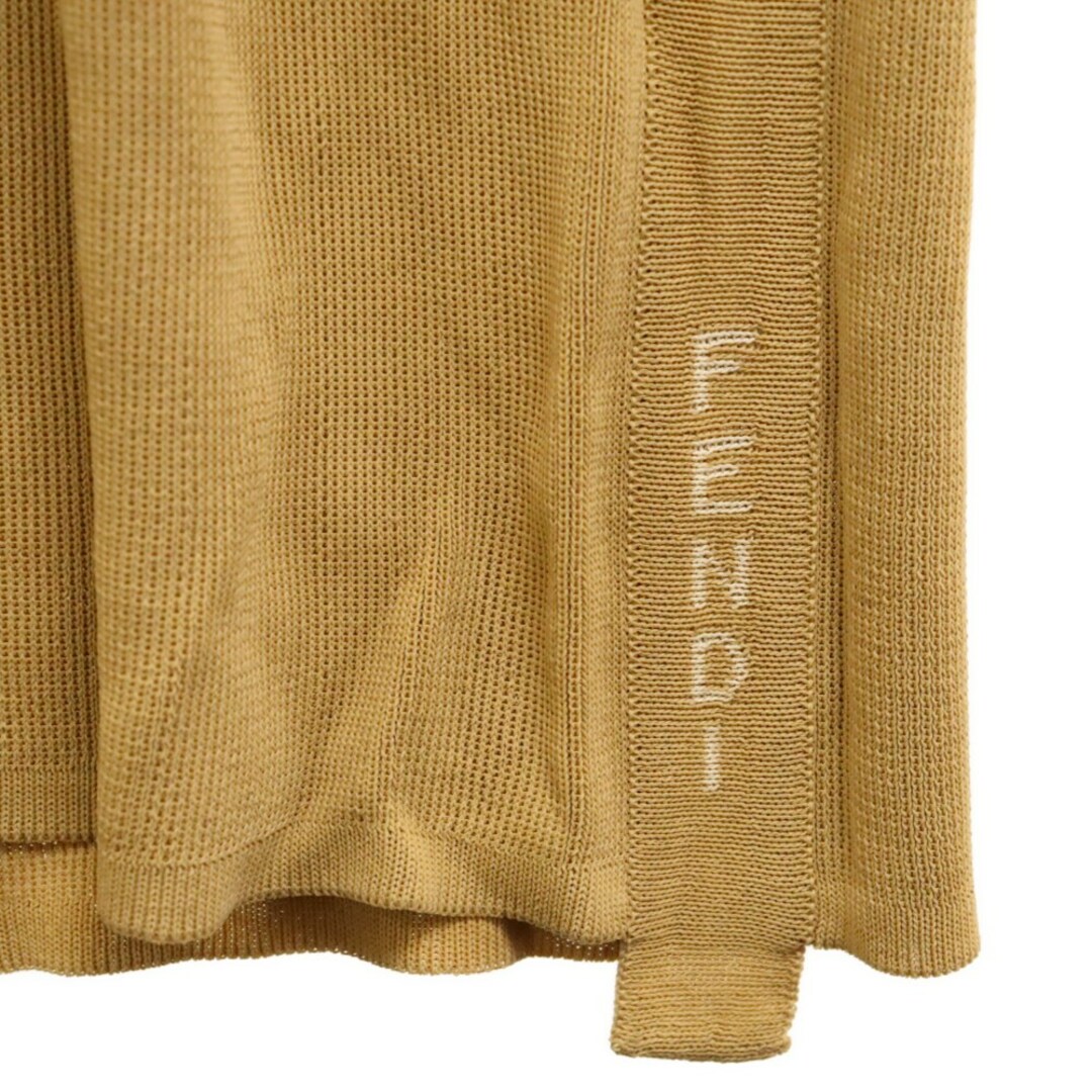 FENDI(フェンディ)のFENDI フェンディ ロゴ ジャガード ノースリーブ レーヨン ニット ワンピース レディース ベージュ メンズのトップス(Tシャツ/カットソー(半袖/袖なし))の商品写真