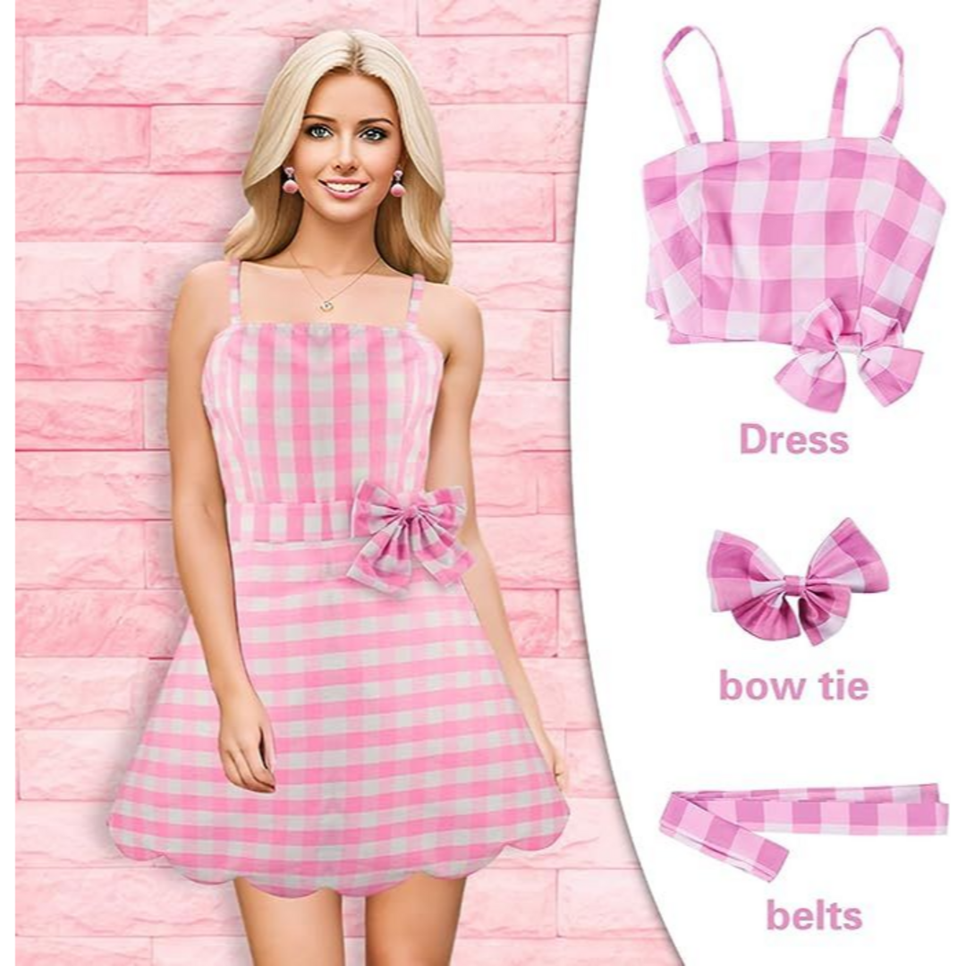 バービー コスプレ ハロウィン 映画 人気 ピンク スカート Sサイズ エンタメ/ホビーのコスプレ(衣装一式)の商品写真