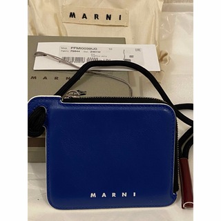 Marni - マルニ　MARNI 財布　ネックストラップコインケース ブルー　バーガンディ