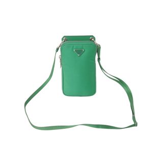 プラダ(PRADA)のPRADA プラダ ショルダーバッグ ネックフォンケース 三角ロゴプレート ナイロン テスート グリーン 美品 中古 60606(ハンドバッグ)