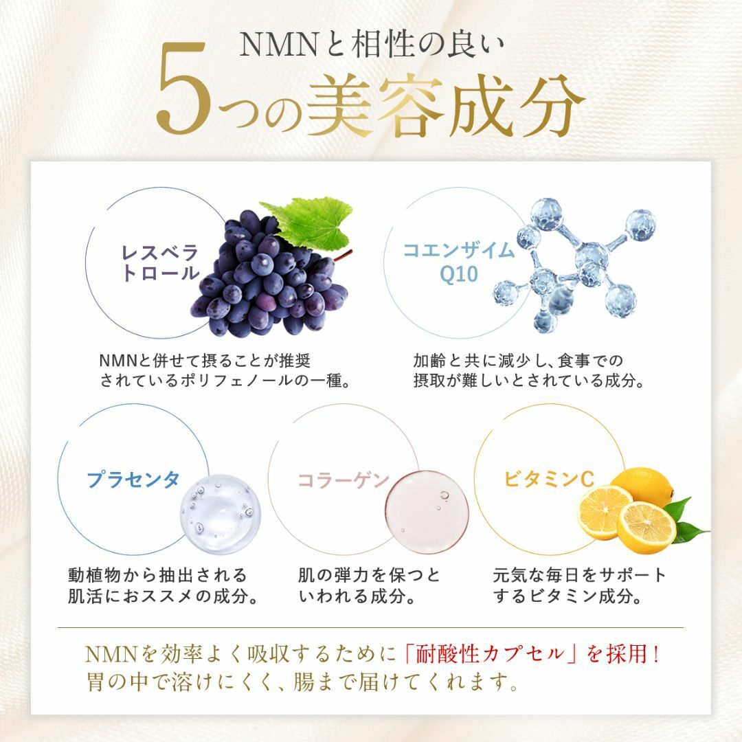 NMN サプリメント 15000㎎ プラセンタ レスベラトロール コエンザイム 食品/飲料/酒の健康食品(コラーゲン)の商品写真