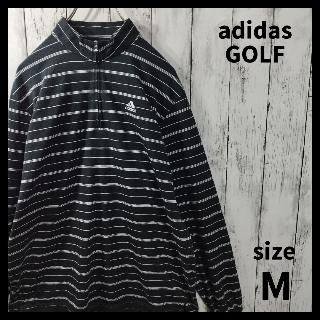 adidas(アディダス)の【adidas GOLF】Half Zip Striped Tee　D498 メンズのトップス(Tシャツ/カットソー(七分/長袖))の商品写真