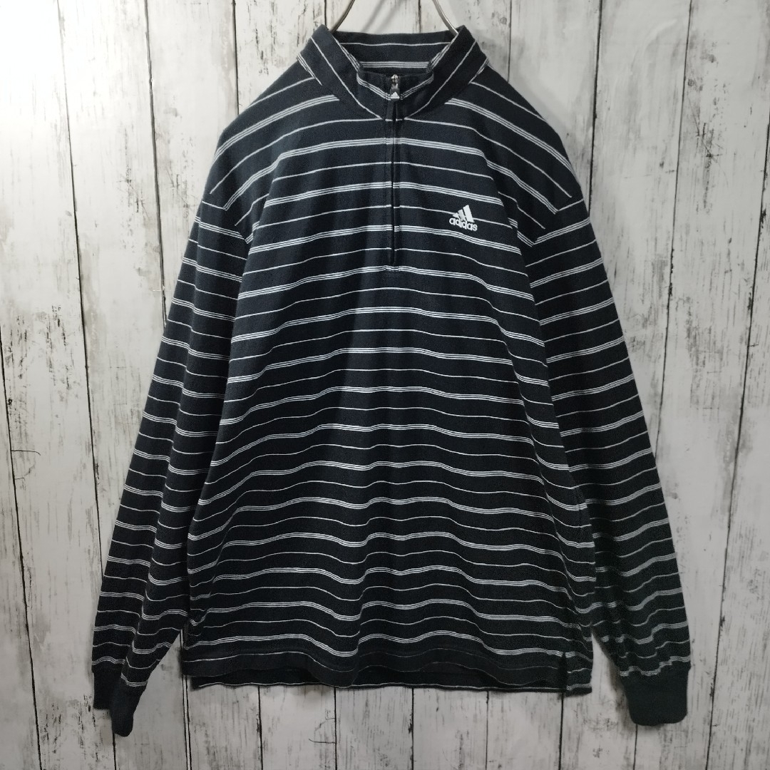 adidas(アディダス)の【adidas GOLF】Half Zip Striped Tee　D498 メンズのトップス(Tシャツ/カットソー(七分/長袖))の商品写真