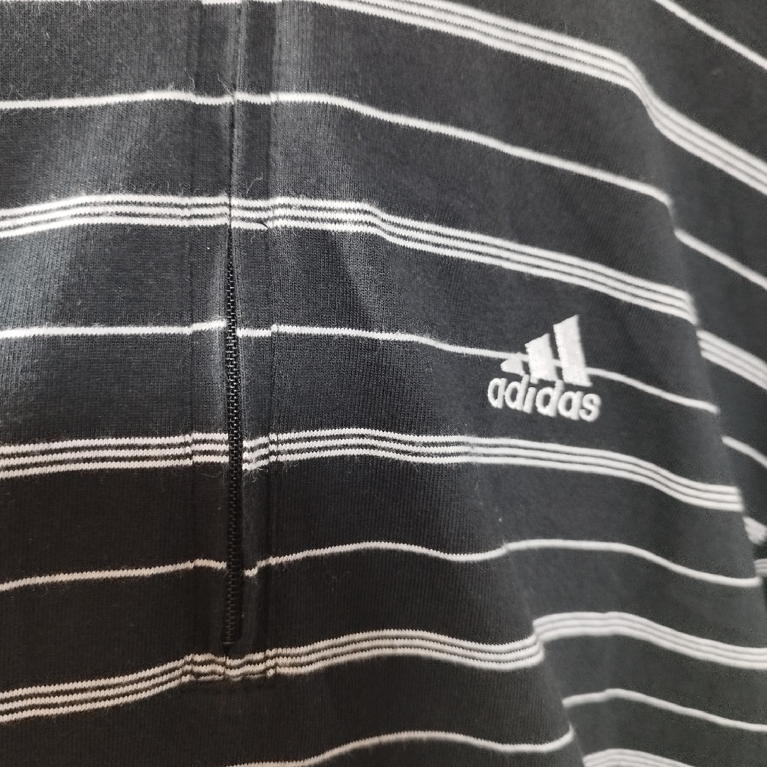 adidas(アディダス)の【adidas GOLF】Half Zip Striped Tee　D498 メンズのトップス(Tシャツ/カットソー(七分/長袖))の商品写真