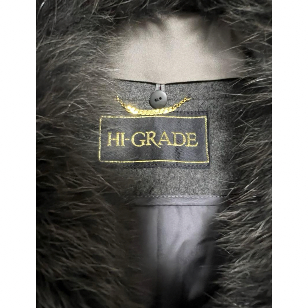 HI-GRADEハイグレード　コート　カシミヤ　ブルーフォックスファー レディースのジャケット/アウター(ロングコート)の商品写真