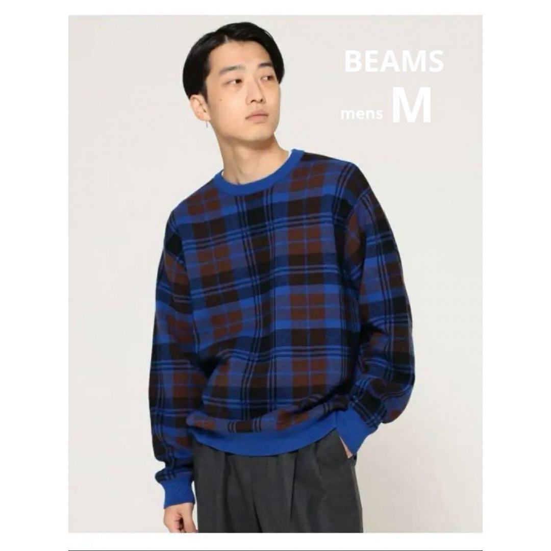 BEAMS(ビームス)の⭐︎BEAMS / 12ゲージ チェック ジャカード クルーネックニット メンズのトップス(ニット/セーター)の商品写真