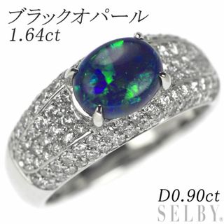 Pt900 ブラックオパール ダイヤモンド リング 1.64ct D0.90ct(リング(指輪))