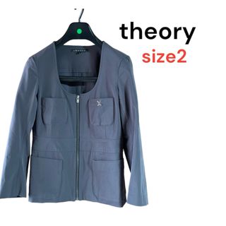 セオリー(theory)の【theory】セオリー　ノーカラージャケット　サイズ2  S(ノーカラージャケット)