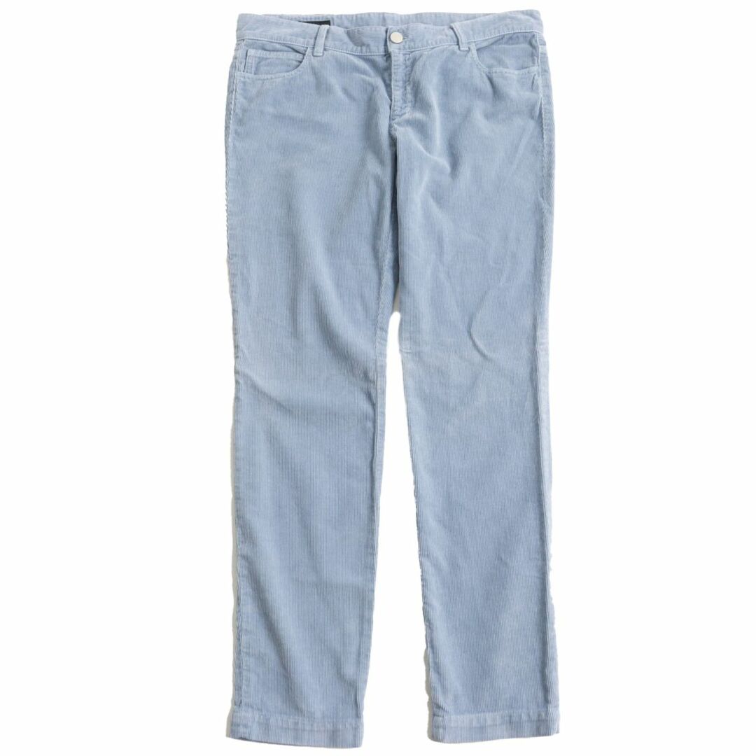 【ドンドン見直し】美品●グッチ 364406 60´s skinny レザーロゴパッチ付き コーデュロイパンツ ライトブルー 46 伊製 メンズおすすめ◎