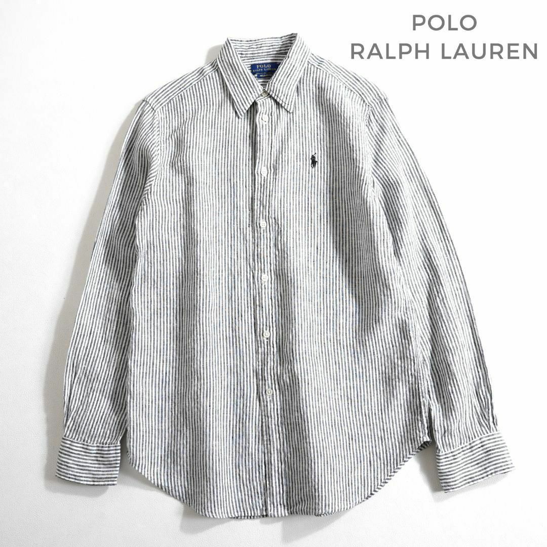 POLO RALPH LAUREN(ポロラルフローレン)の719*美品 ポロラルフローレン ストライプ リネンシャツ メンズ その他のその他(その他)の商品写真