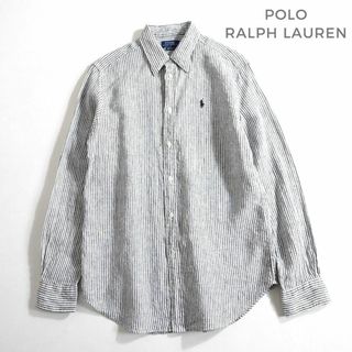 ポロラルフローレン(POLO RALPH LAUREN)の719*美品 ポロラルフローレン ストライプ リネンシャツ メンズ(その他)